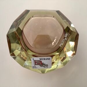 Vintage MURANO 1970s faceted Art Glass Bowl Ashtray